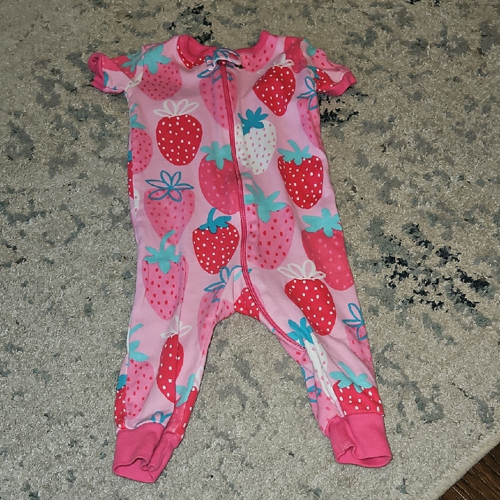 Children's Place Pink Strawberry Kids One Piece Pj's